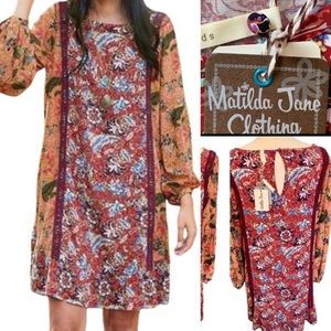 Women’s Matilda Jane Dress Lovely menagerie M sheath patchwork Romantic Flounce